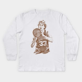 Larry Bird Legend Air Bird Basketball Kids Long Sleeve T-Shirt